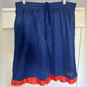 Tapout Men's Navy and Red Athletic Shorts